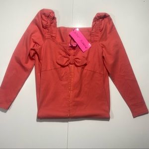 Betsey Johnson Spiced Coral Pinup/Vintage Retro Style Puff Shoulders Dress NWT M